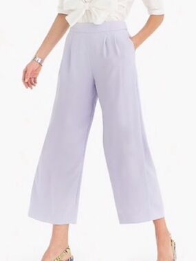 NEW J. Crew wide leg crop crepe Easy Trouser size 14 Tall